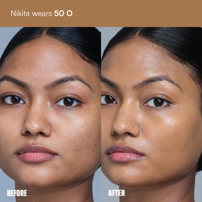 Face Card 4 in 1 Super Serum Skin Tint, Hydrating, Lightweight & Dewy Finish - 50o Warm Olive