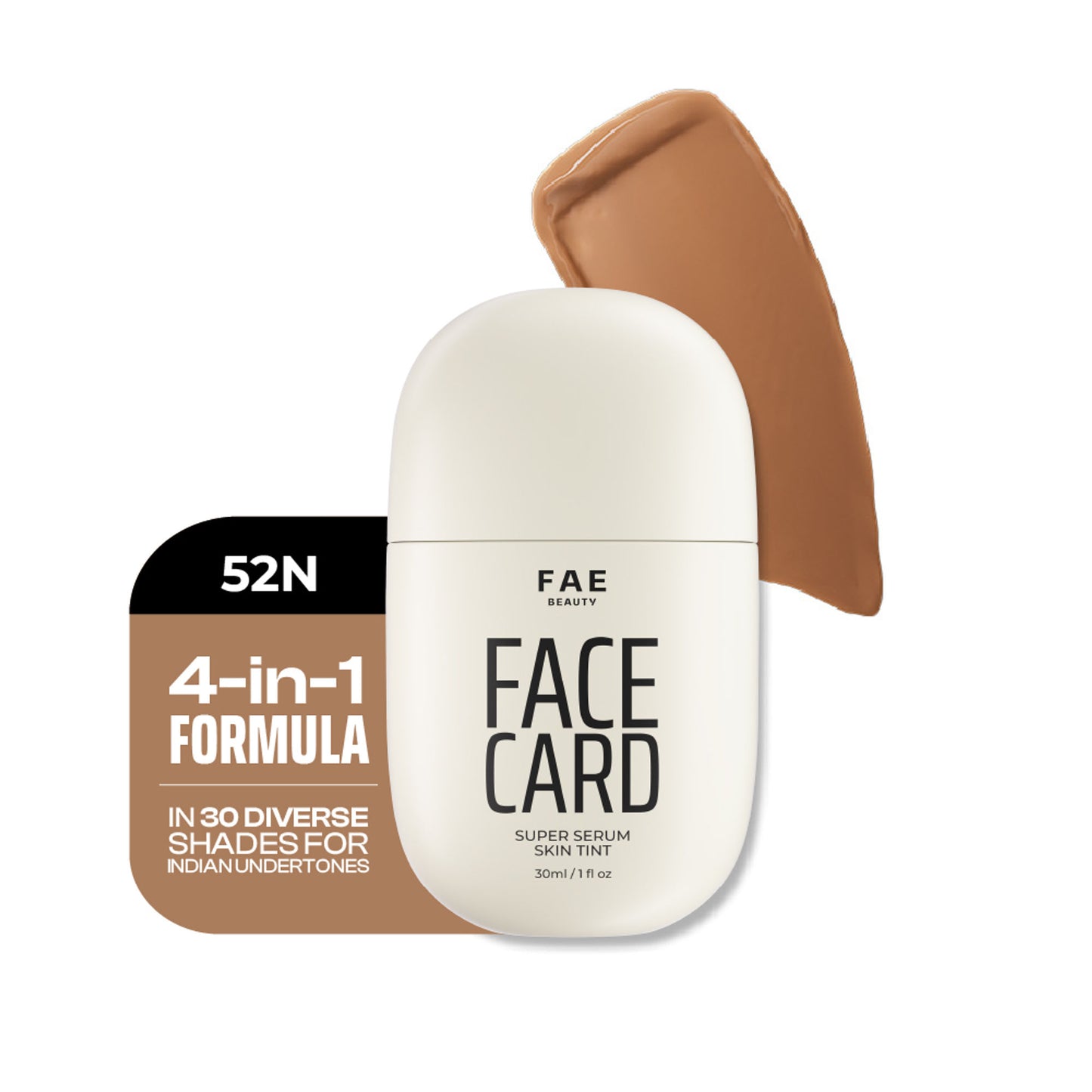 Face Card 4 in 1 Super Serum Skin Tint, Hydrating, Lightweight & Dewy Finish - 52n Neutral