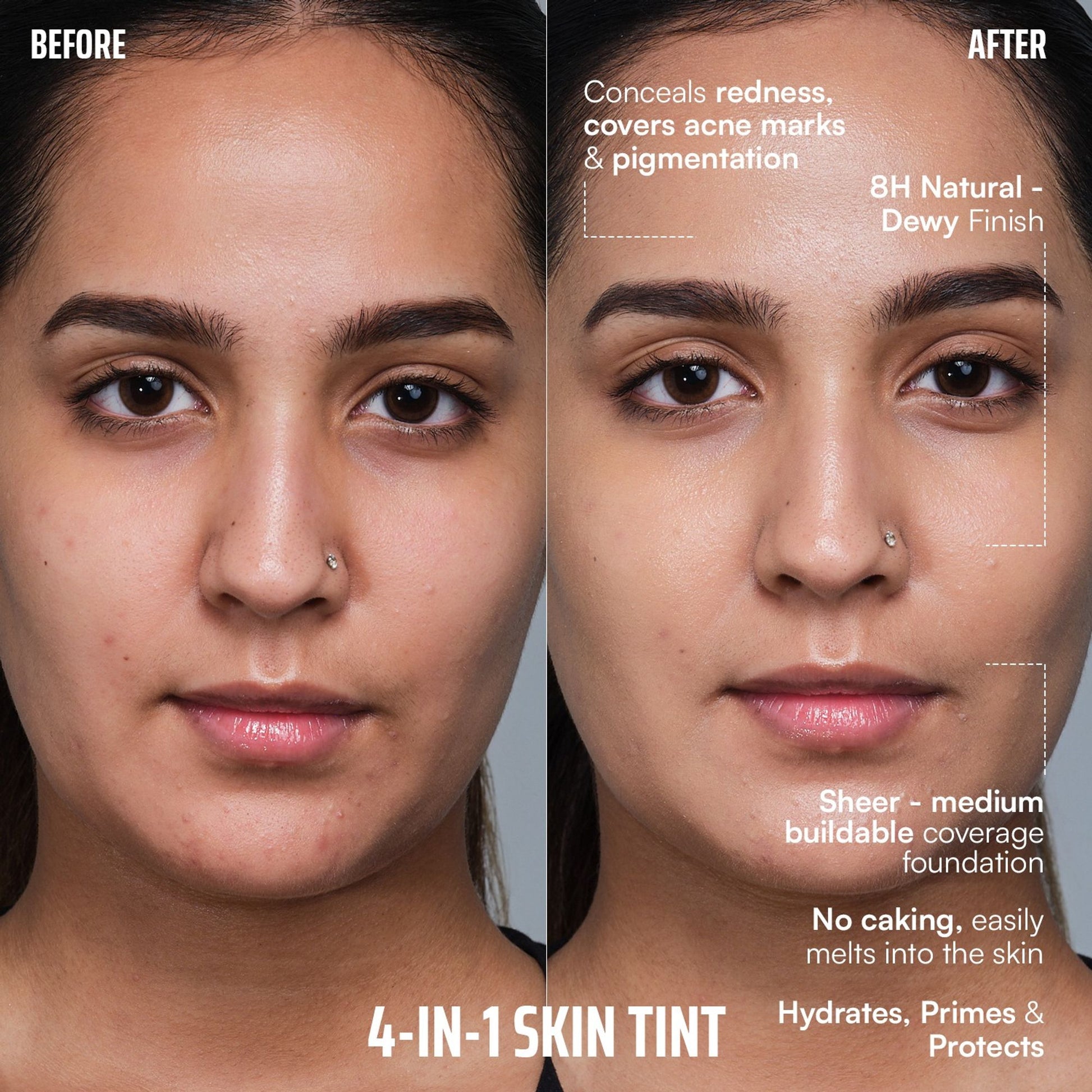Face Card 4 in 1 Super Serum Skin Tint, Hydrating, Lightweight & Dewy Finish - 92n Neutral Warm