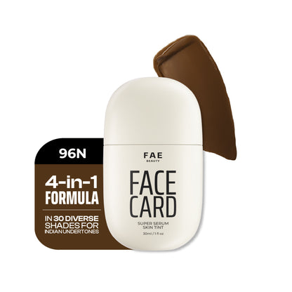 Face Card 4 in 1 Super Serum Skin Tint, Hydrating, Lightweight & Dewy Finish - 96n Neutral