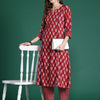 Dhiyona IE Paisley Printed Mirror Work Pure Cotton Kurta with Trousers