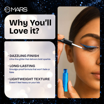 MARS Twinkle Wink Glitter Eyeliner - Silvers Parkle
