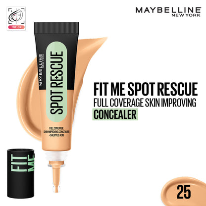 Maybelline New York Fit Me Spot Rescue Full Coverage Concealer, Fades Spots, Minimizes Pimples - 25