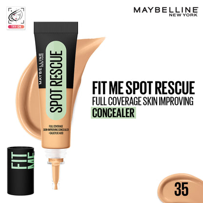 Maybelline New York Fit Me Spot Rescue Full Coverage Concealer, Fades Spots, Minimizes Pimples - 35