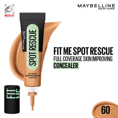 Maybelline New York Fit Me Spot Rescue Full Coverage Concealer, Fades Spots, Minimizes Pimples - 60