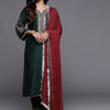 Indyancart VA Women'sFloral Embroidered Regular Kurta with Trousers & With Dupatta
