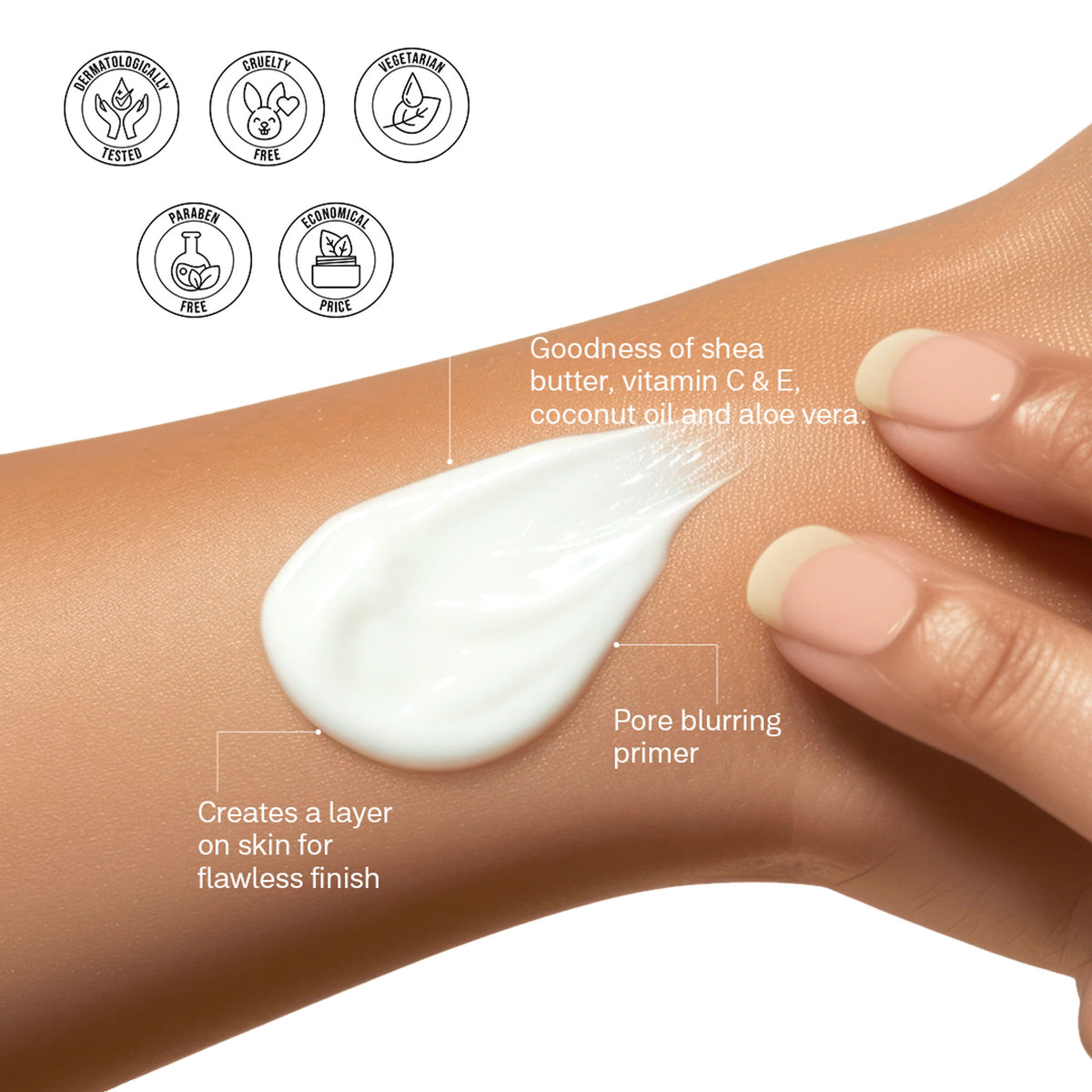 Flicka Silk Touch 3-In-1 Moisturizer Primer And Sun Care Dermatologically Tested And Minimize Pores