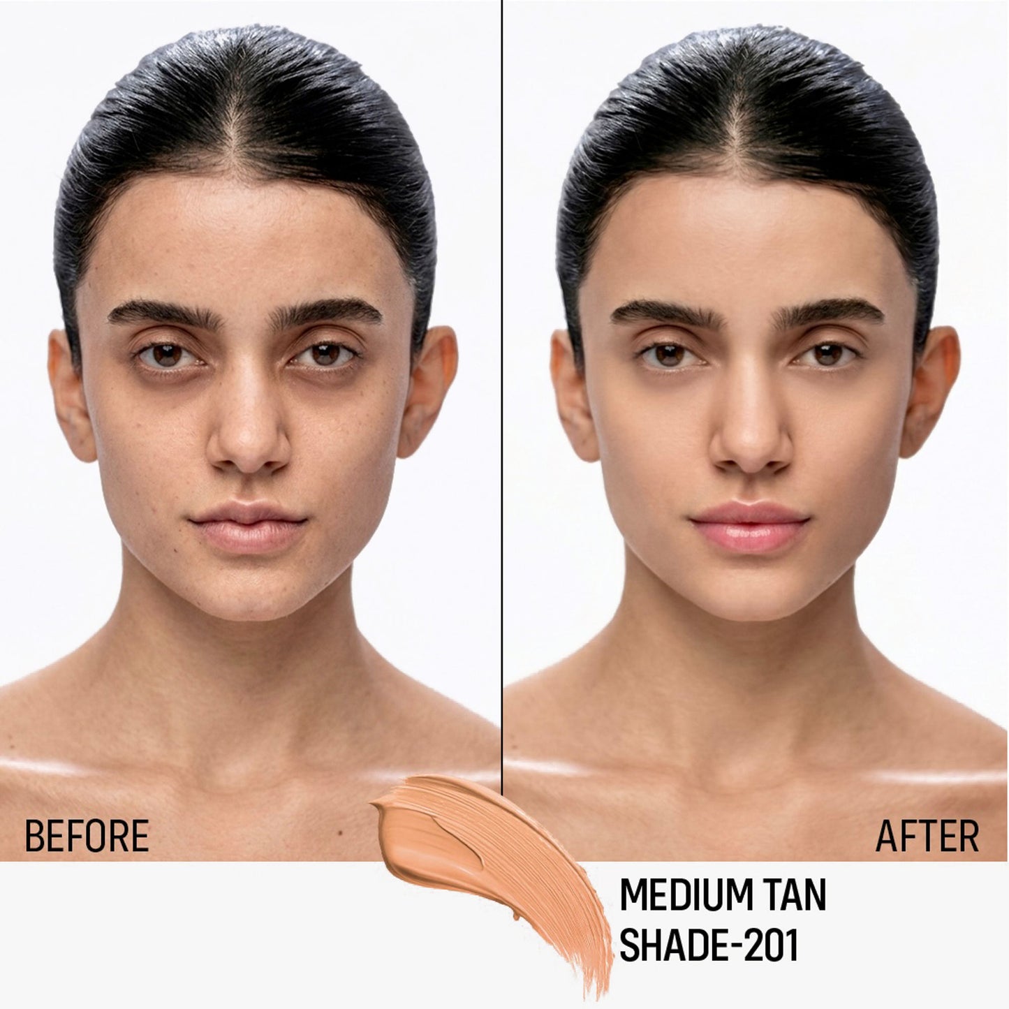 FLiCKA Pro HD Liquid Foundation High Coverage Dewy Finish SPF 16Hr Long Wear - 201 Medium Tan