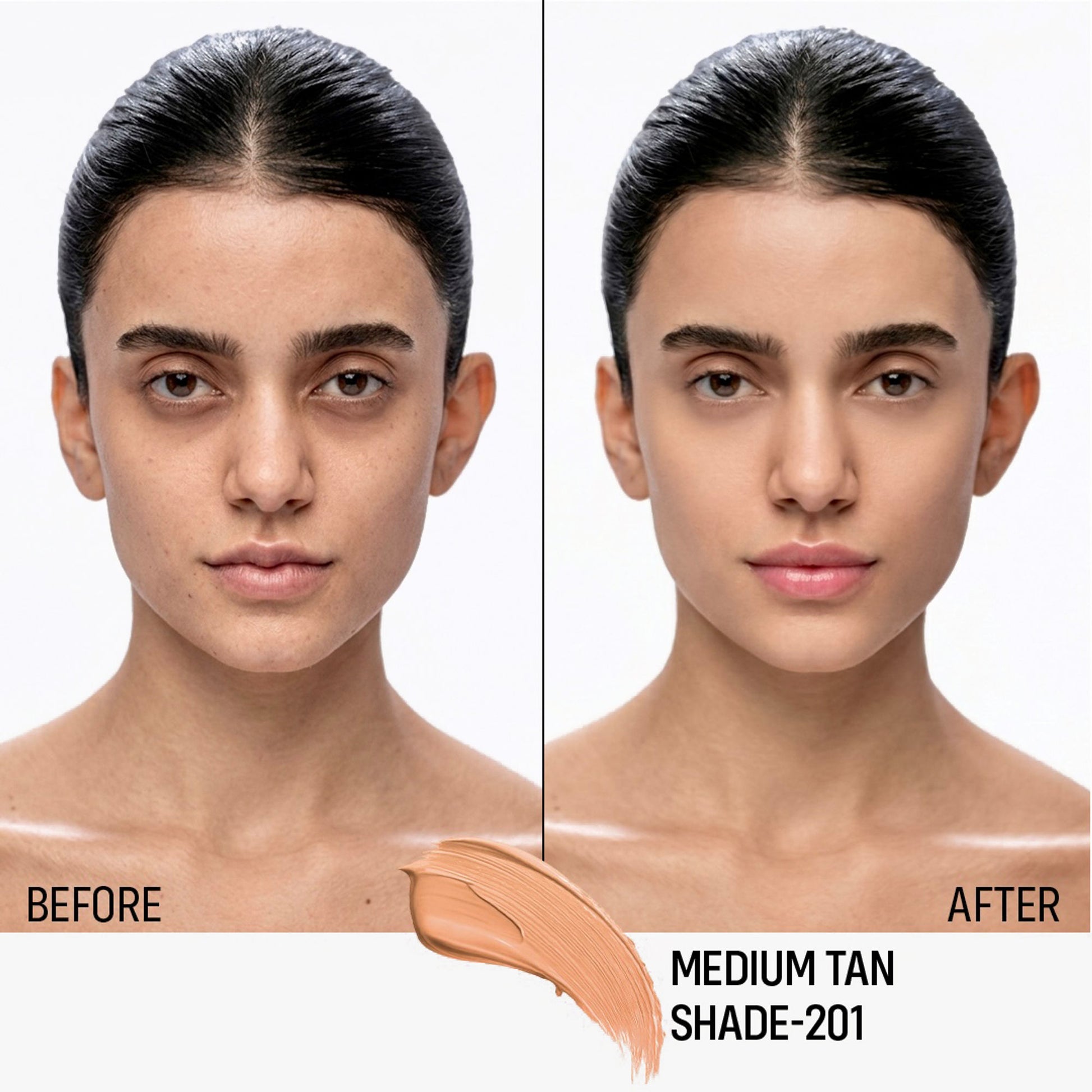 FLiCKA Pro HD Liquid Foundation High Coverage Dewy Finish SPF 16Hr Long Wear - 201 Medium Tan