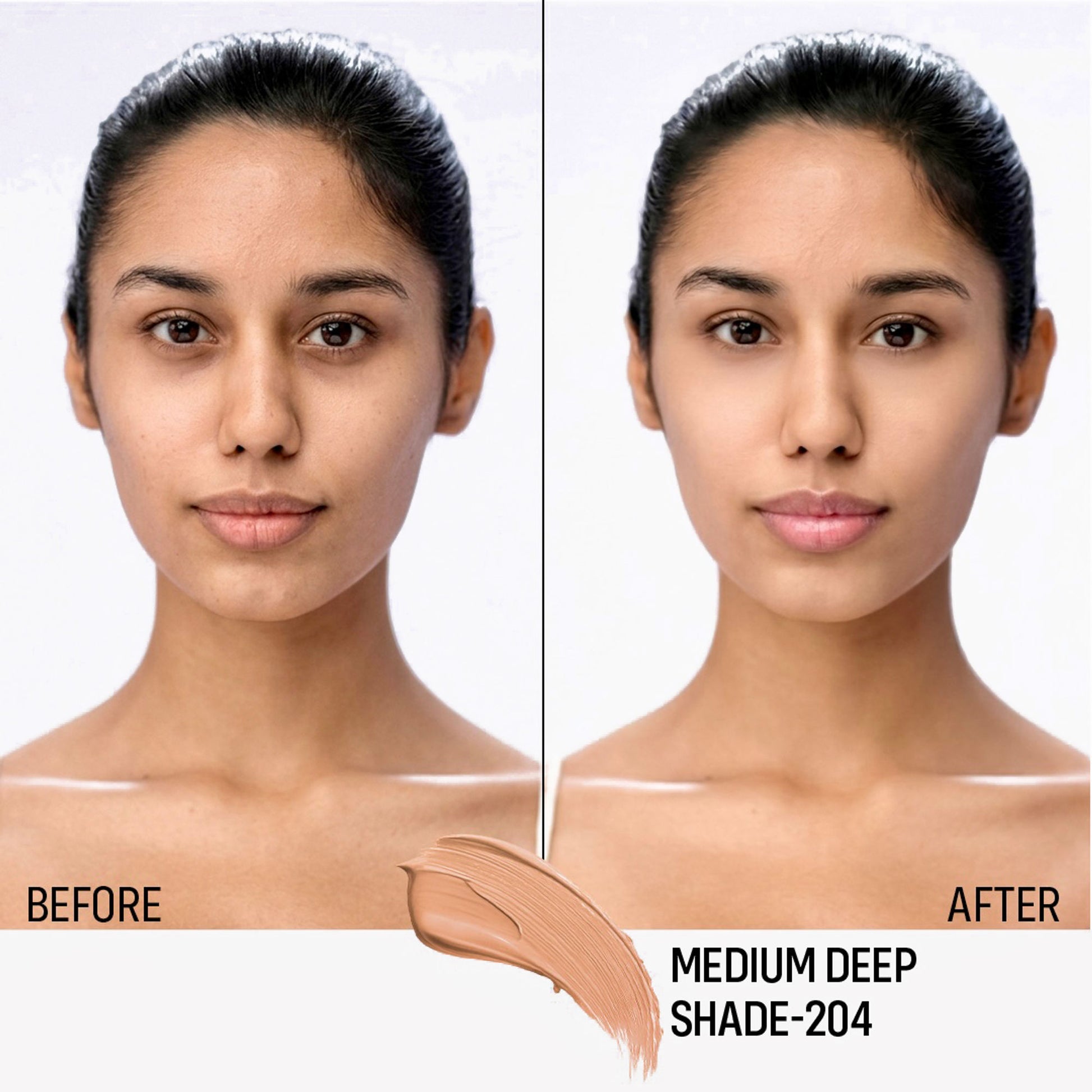 FLiCKA Pro HD Liquid Foundation High Coverage Dewy Finish SPF 16Hr Long Wear - 204 Medium Deep