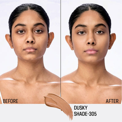 FLiCKA Pro HD Liquid Foundation High Coverage Dewy Finish SPF 16Hr Long Wear - 305 Dusky