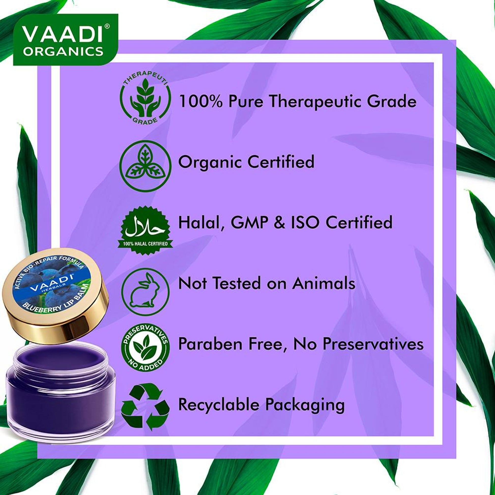 Vaadi Herbals Lip Balm - Blueberry