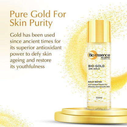 Bio-essence 24K Gold Toner, Pore Tightening, Hyaluronic Acid, Niacinamide & Peptides