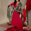 Dhiyona VA Women'sThread Work Detail Straight Kurta & Trousers With Dupatta