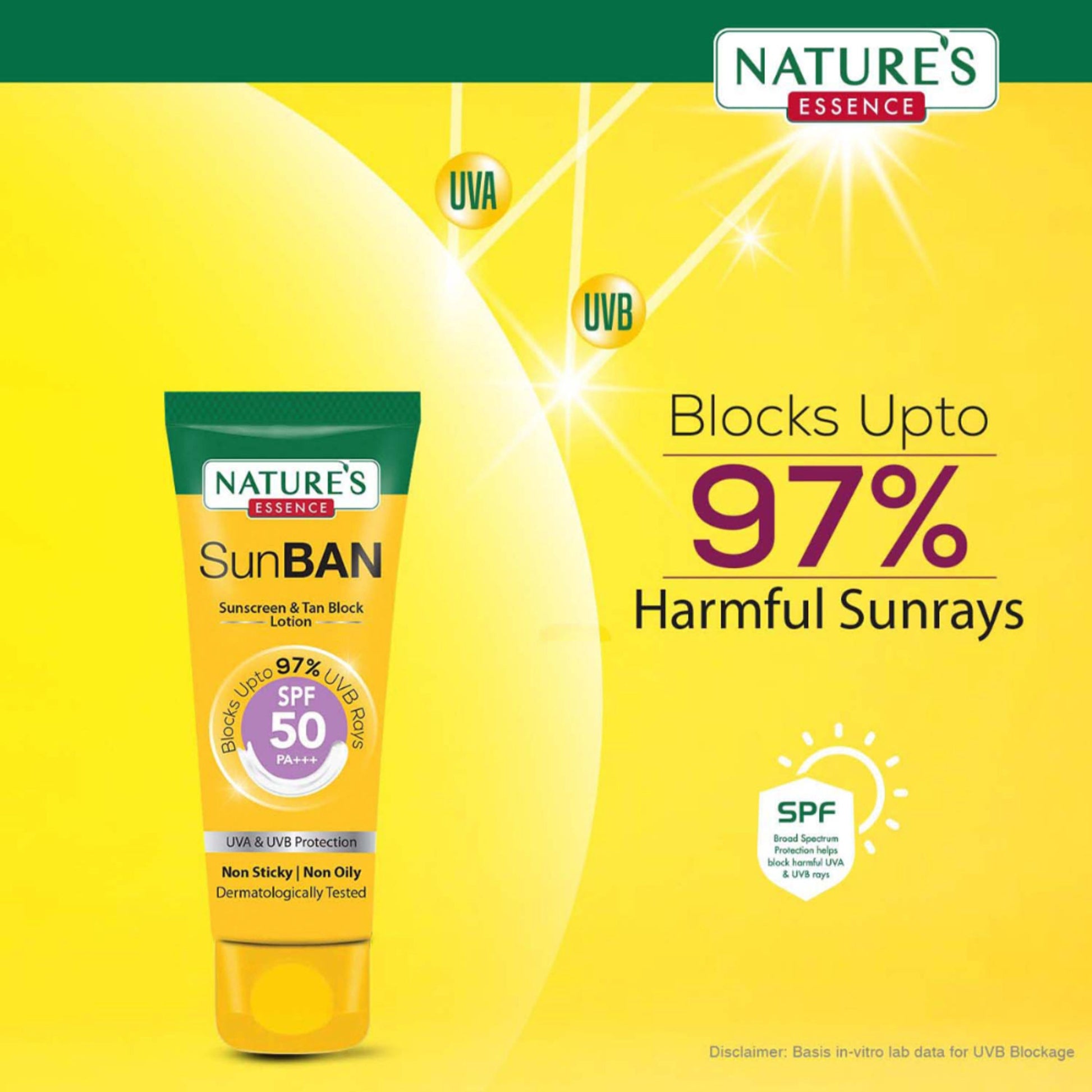 Nature's Essence Sunban Spf 50 Pa+++ Sunscreen & Tan Block Lotion