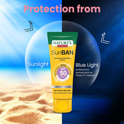 Nature's Essence Sunban Spf 50 Pa+++ Sunscreen & Tan Block Lotion