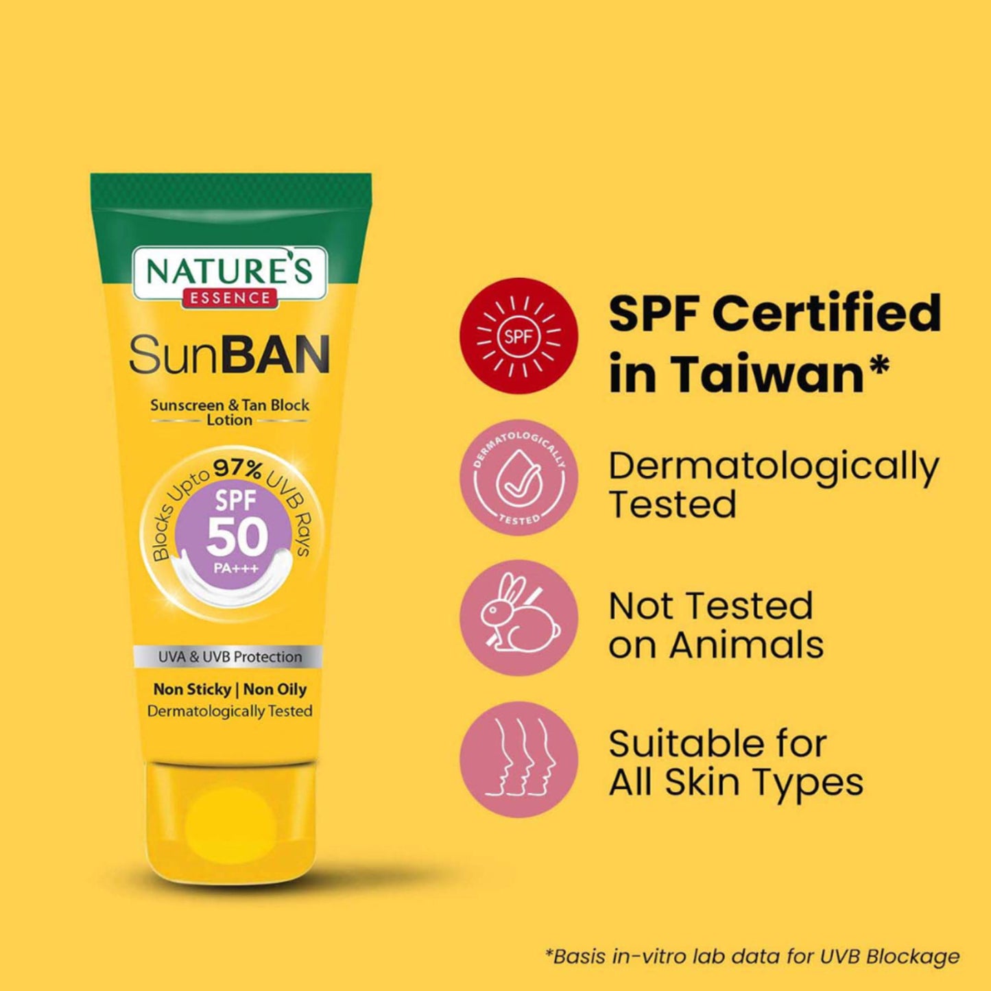 Nature's Essence Sunban Spf 50 Pa+++ Sunscreen & Tan Block Lotion