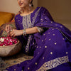 Indyancart IE Ethnic Motifs Embroidered Sequinned Kurta with Trousers & With Dupatta