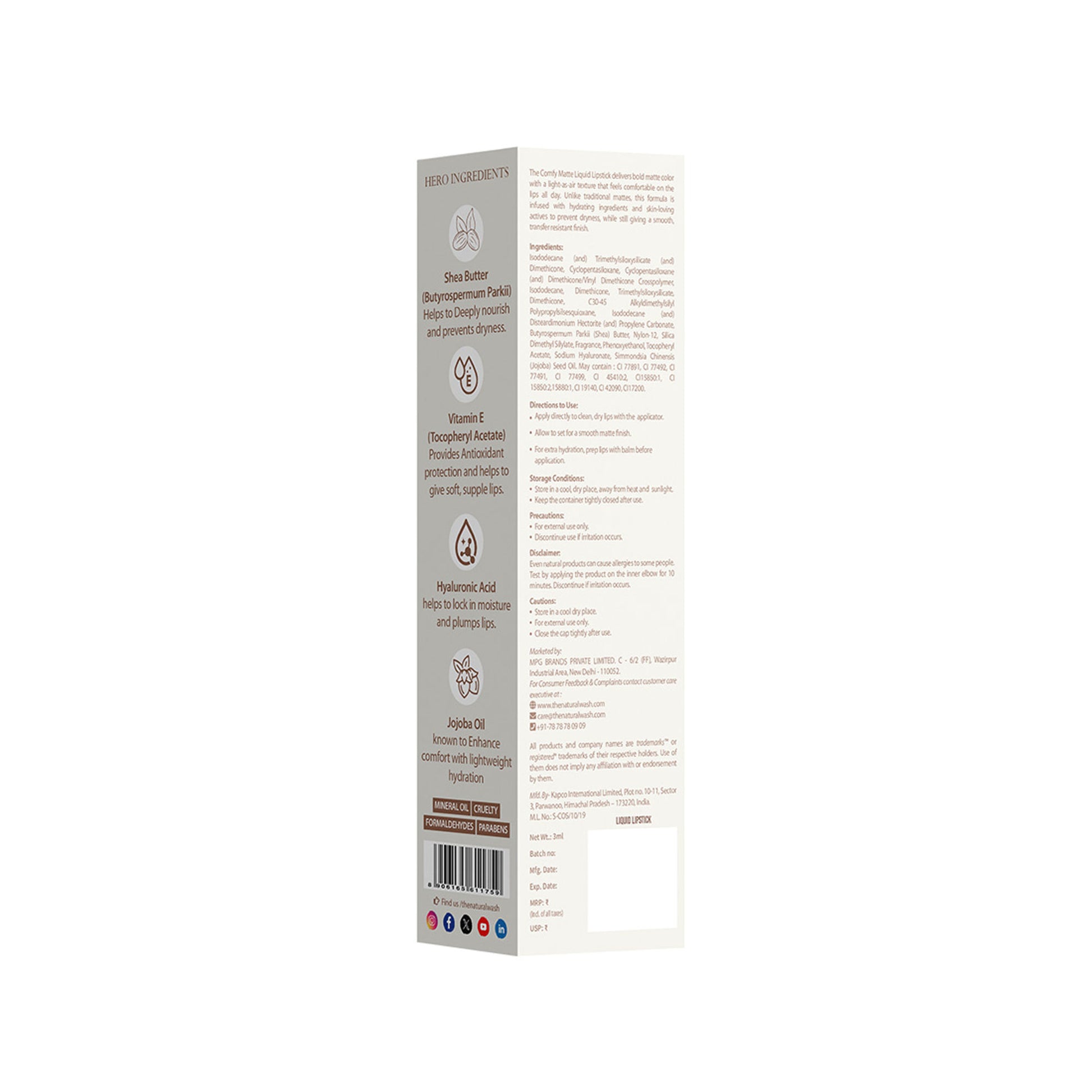 TNW The Natural Wash Comfy Matte Liquid Lipstick - 01 Rush Affair