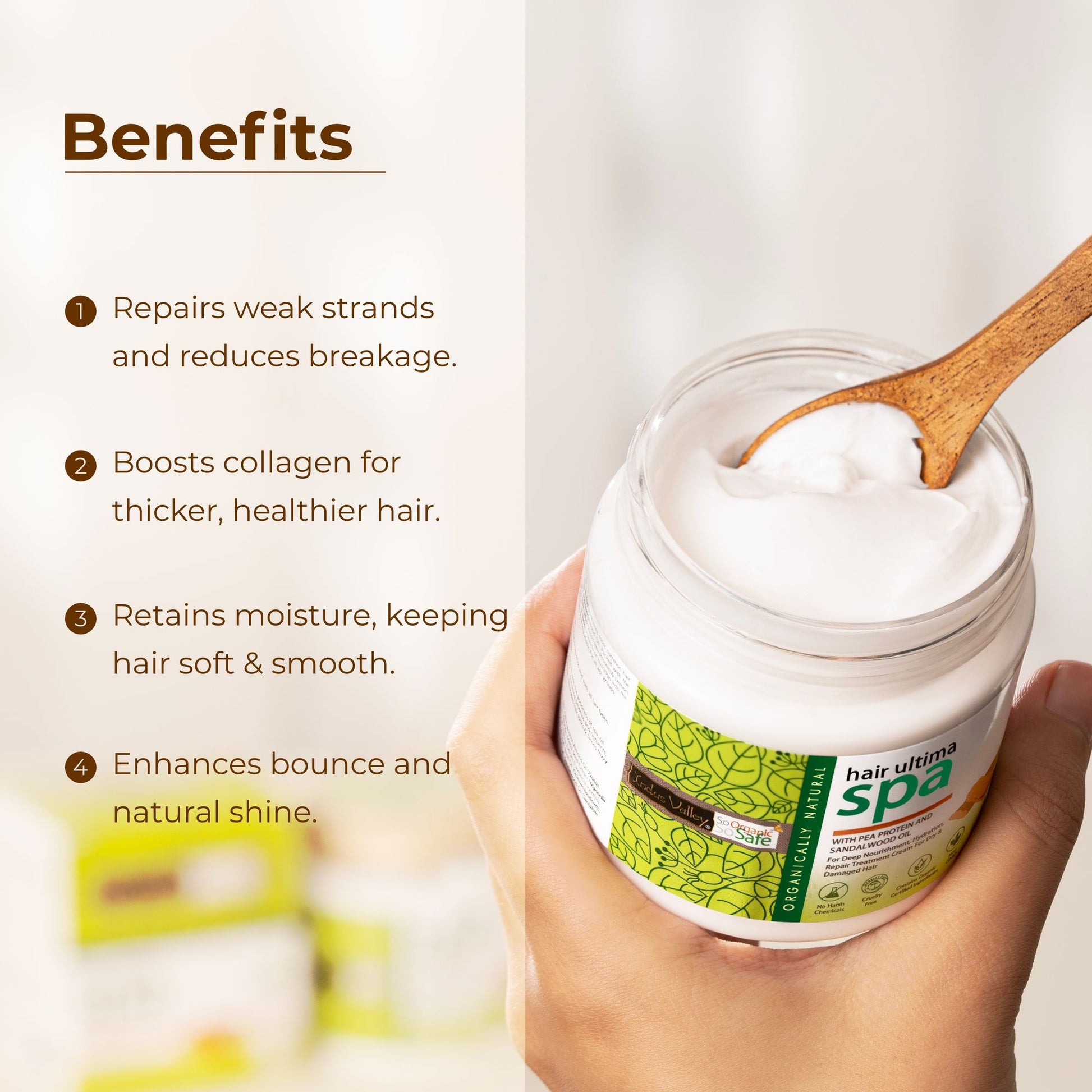 Indus Valley Keratin Hair Spa Cream Deep Nourishing, Smooth Repair, Frizz Control