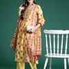 Dhiyona IE Printed Panelled Sequinned Pure Cotton Kurta With Trousers & Dupatta