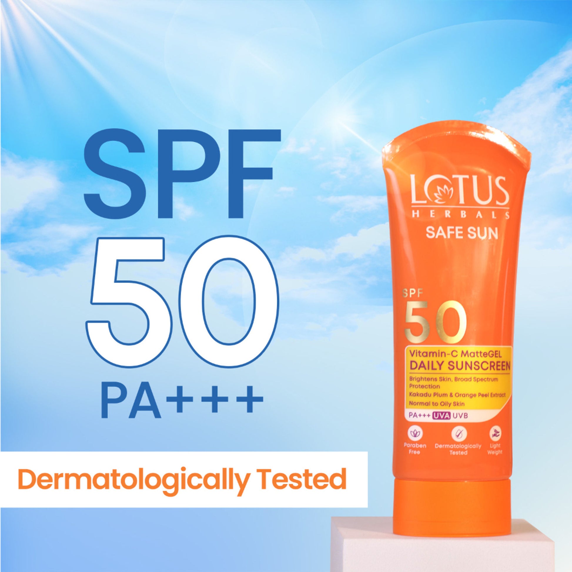 Lotus Herbals Safe Sun Vitamin C Matte Gel Daily Sunscreen SPF 50