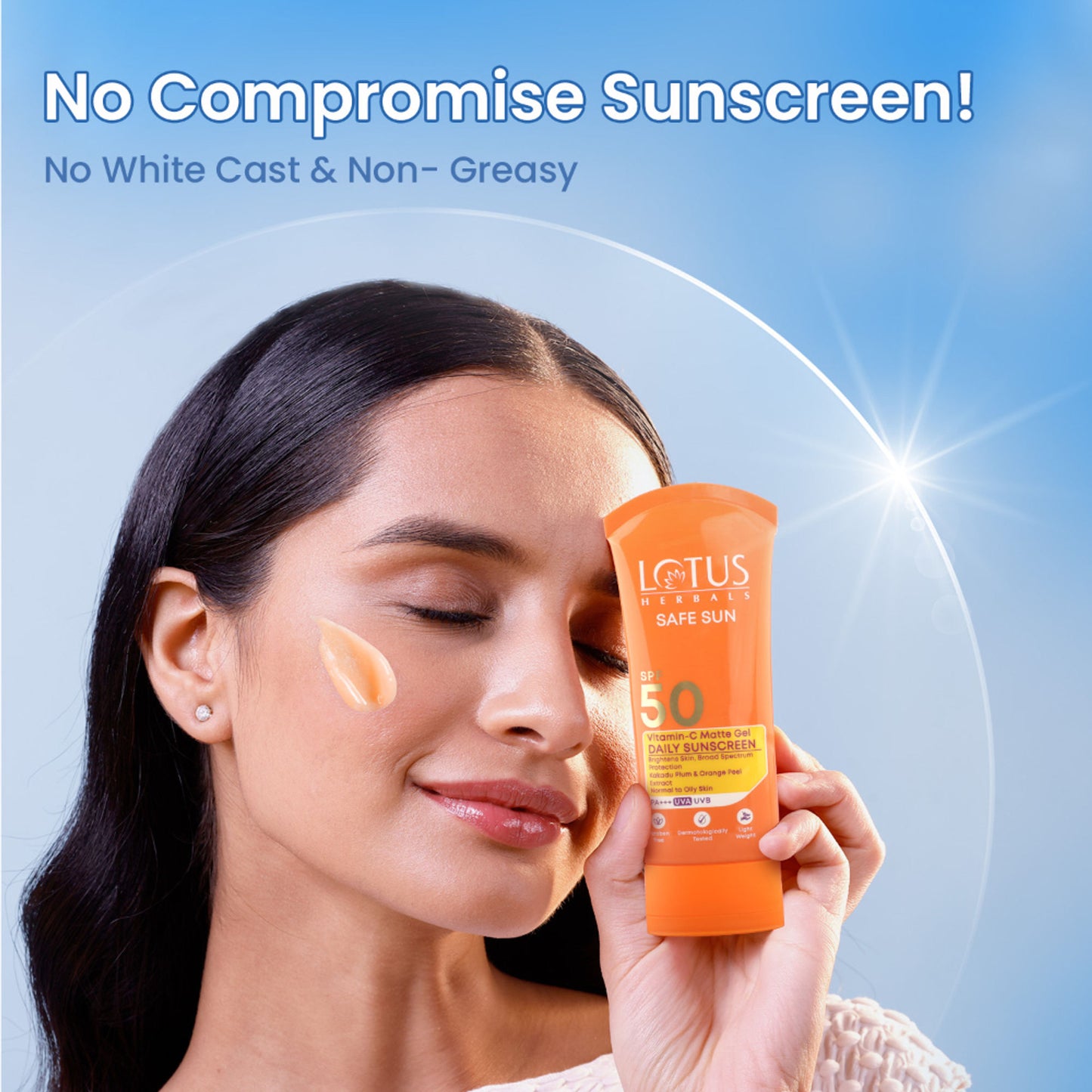 Lotus Herbals SafeSun Vitamin C Matte Gel Daily Sunscreen SPF 50 PA+++ | For All Skin Types
