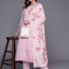 Indyancart IE Women Floral Embroidered Regular Thread Work Kurta with Trousers & With Dupatta
