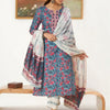 Indyancart IE Women Floral Printed Regular Pure Cotton Kurta with Trousers & With Dupatta