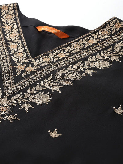 Indyancart IE Ethnic Motifs Embroidered Thread Work Kurta with Salwar & With Dupatta