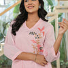 Dhiyona IE Floral Embroidered Pure Cotton Tunic With Trousers Co-Ords