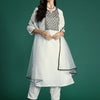 Dhiyona IE Ethnic Motifs Yoke Design Thread Work Kurta With Trousers & Dupatta