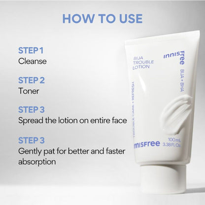 Innisfree Bija Trouble Care Lotion With Salicylic Acid For Oily, Combination Skin - Provides Smooth Skin