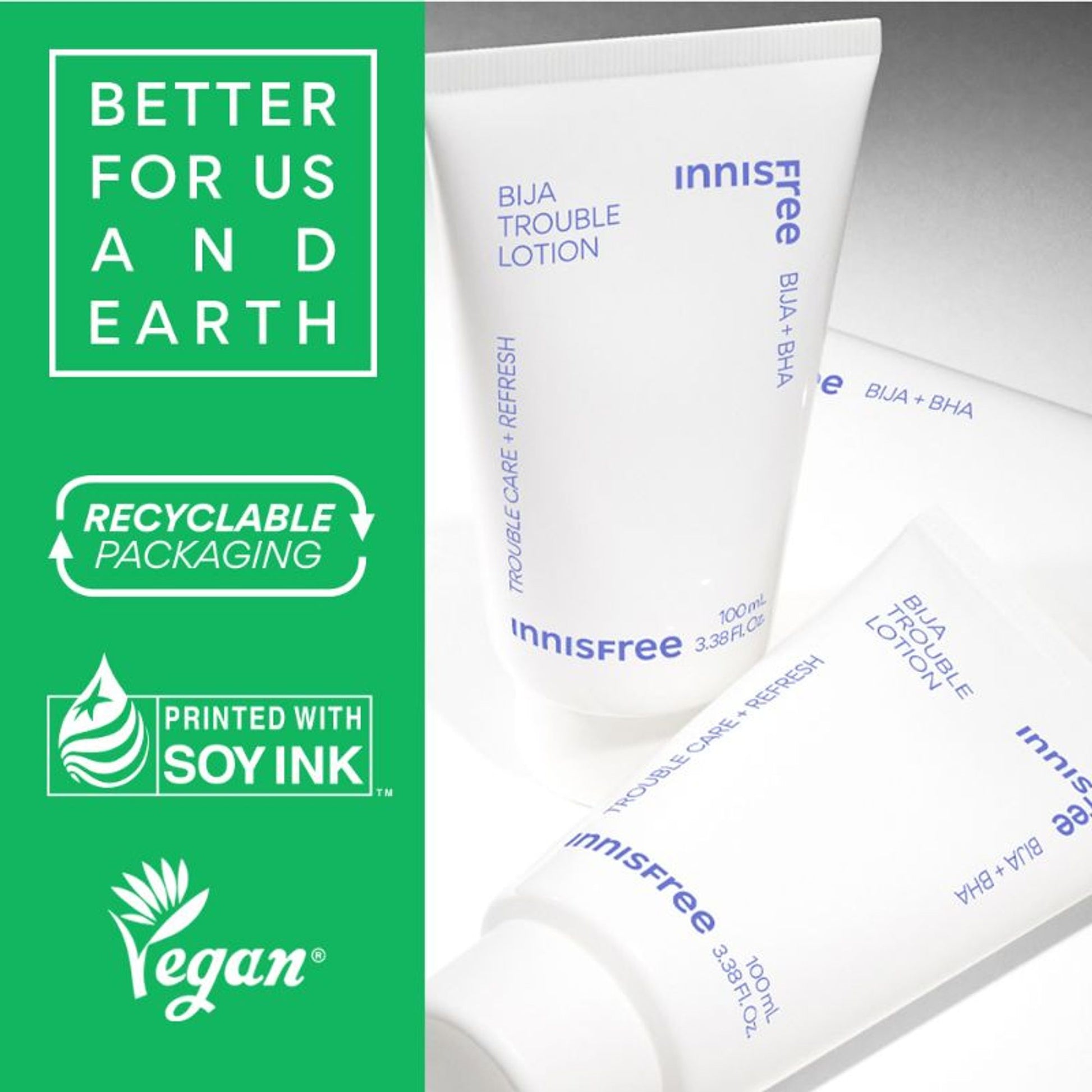 Innisfree Bija Trouble Care Lotion With Salicylic Acid For Oily, Combination Skin - Provides Smooth Skin