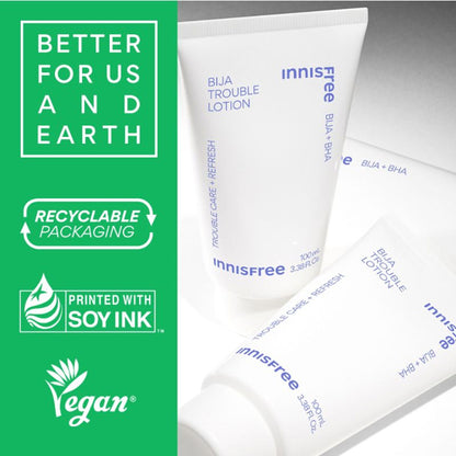 Innisfree Bija Trouble Care Lotion With Salicylic Acid For Oily, Combination Skin - Provides Smooth Skin