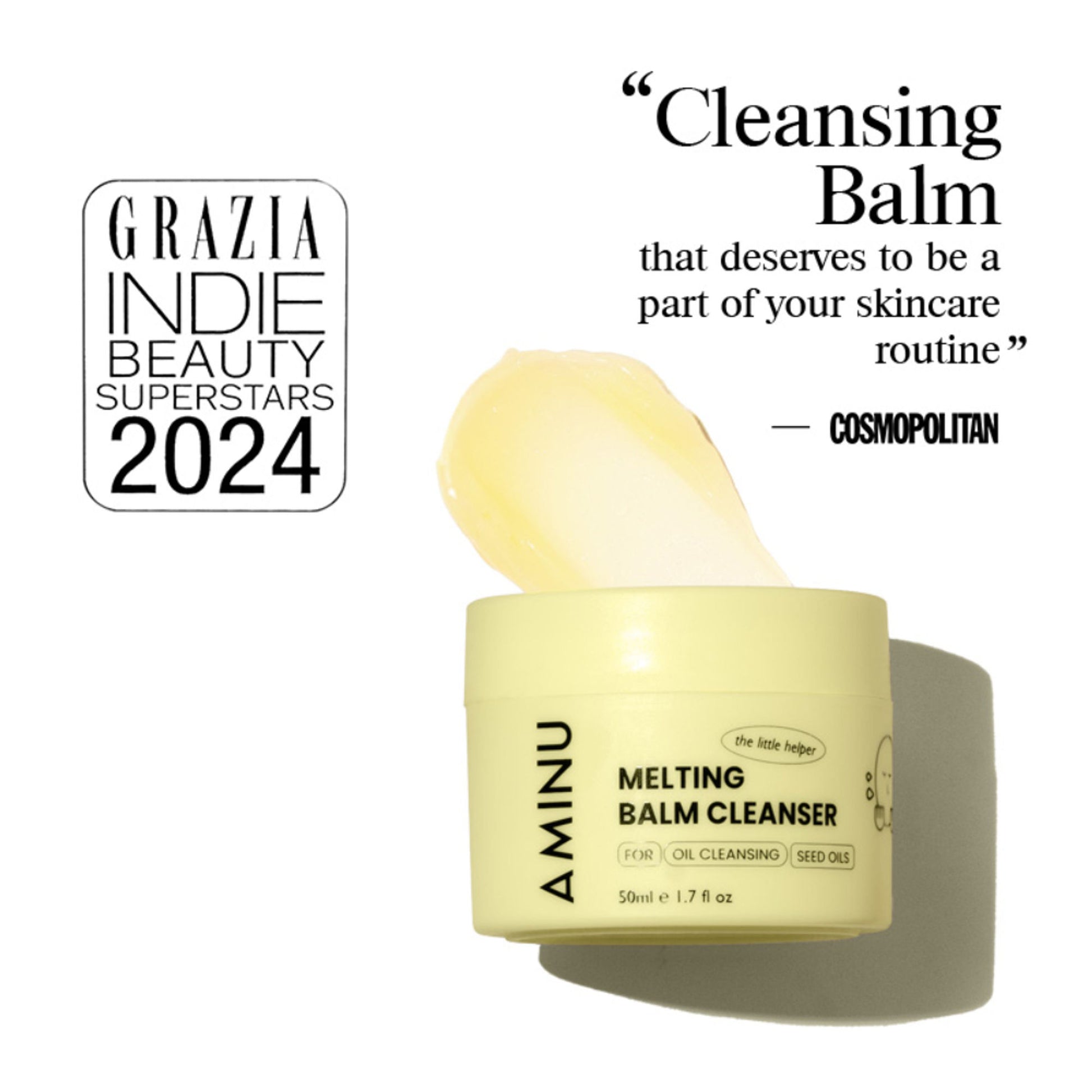 Aminu Melting Balm Cleanser - Oil-based Makeup Remover for Waterproof Makeup & SPF, No Residue