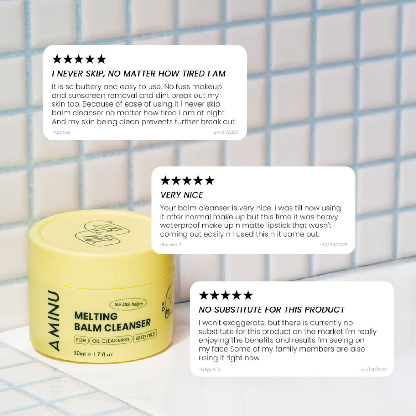Aminu Melting Balm Cleanser - Oil-based Makeup Remover for Waterproof Makeup & SPF, No Residue
