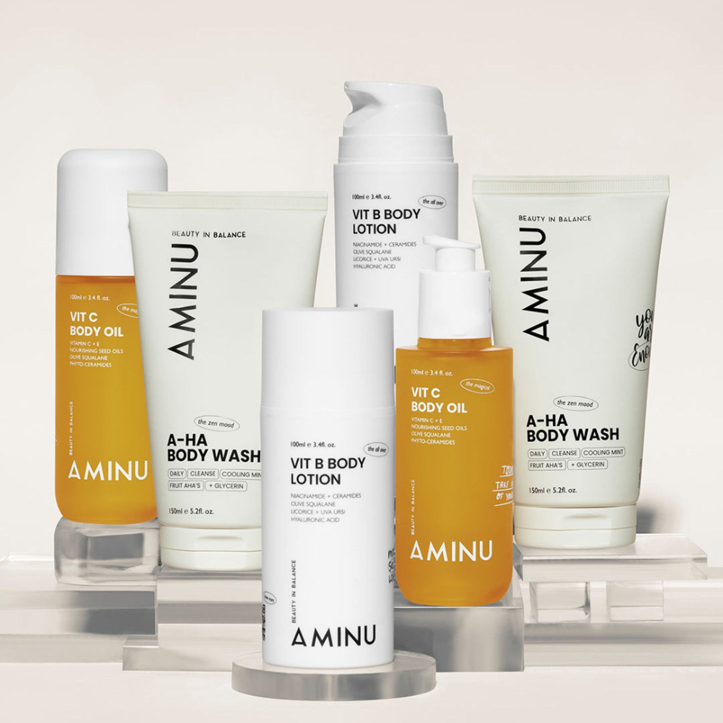 Aminu AHA Body Wash - Exfoliates Rough Texture & Keratosis Pilaris - Charcoal, Glycolic Acid, Mint