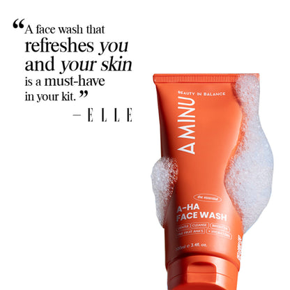 Aminu AHA Face Wash - Cleanser & Exfoliator for Acne, Dark Spots & Blemishes -Glycolic & Lactic Acid