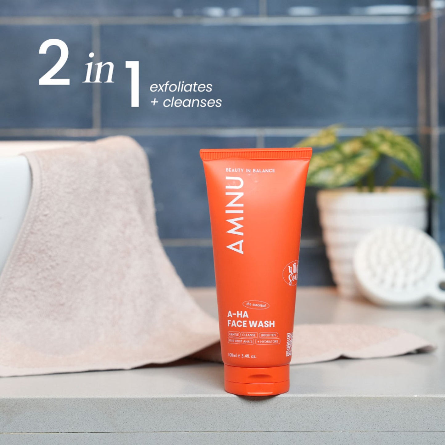 Aminu AHA Face Wash - Cleanser & Exfoliator for Acne, Dark Spots & Blemishes -Glycolic & Lactic Acid