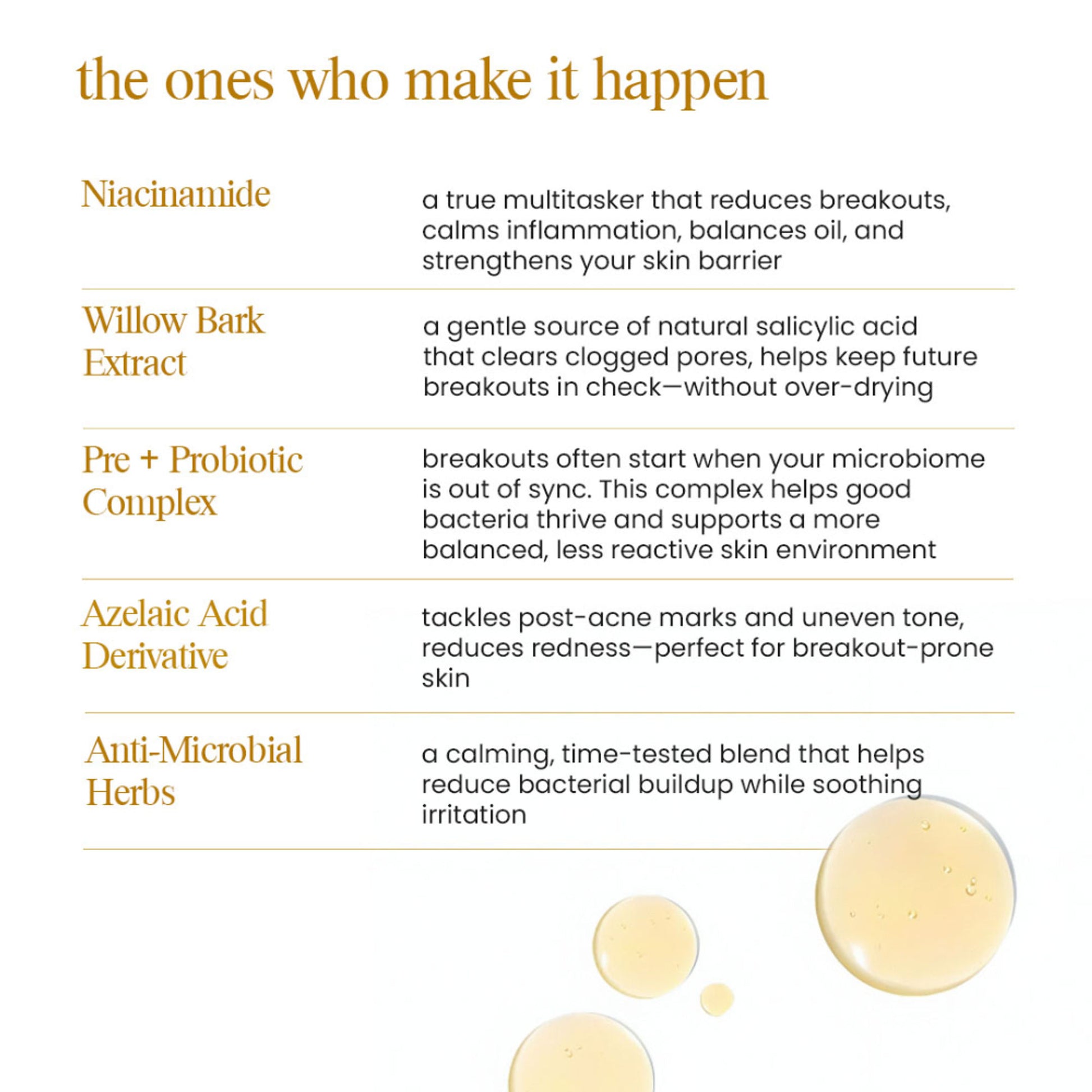 Aminu Clarifying Concentrate -Acne, Breakouts,Redness, Oil Control -Niacinamide, Azelaic, Probiotics