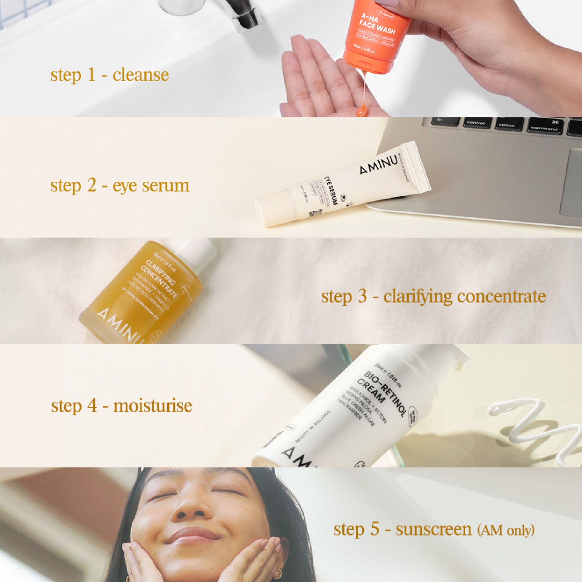 Aminu Clarifying Concentrate -Acne, Breakouts,Redness, Oil Control -Niacinamide, Azelaic, Probiotics