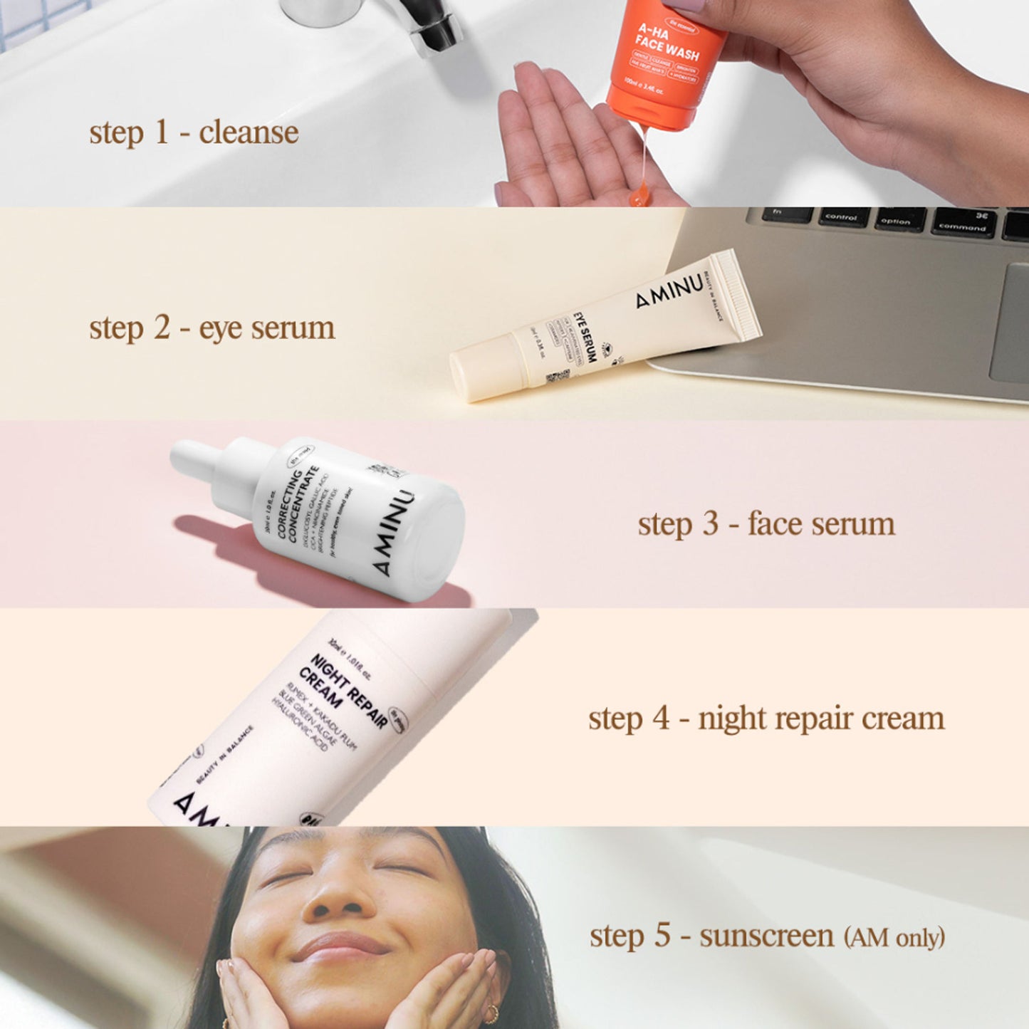 Aminu Night Repair Cream - Pigmentation, Dark Spots & Uneven Tone -Niacinamide, Vitamin C, Bisabolol