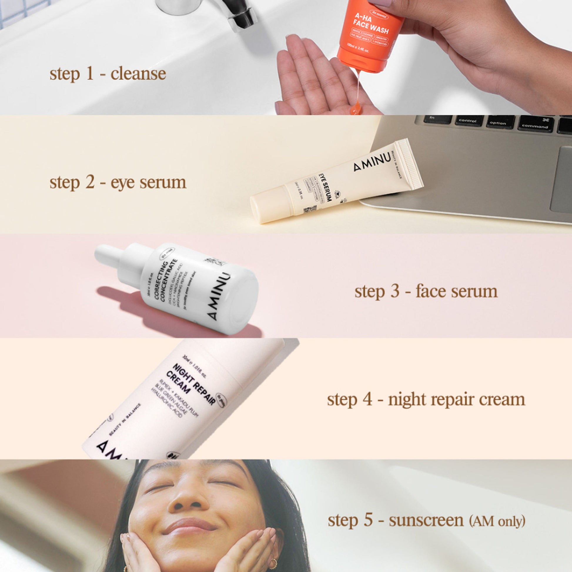 Aminu Night Repair Cream - Pigmentation, Dark Spots & Uneven Tone -Niacinamide, Vitamin C, Bisabolol