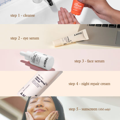 Aminu Night Repair Cream - Pigmentation, Dark Spots & Uneven Tone -Niacinamide, Vitamin C, Bisabolol