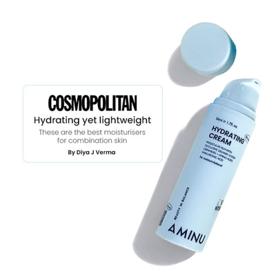 Aminu Hydrating Cream - Dry & Sensitive Skin, Barrier Repair, Non-greasy -Hyaluronic Acid, Ceramides