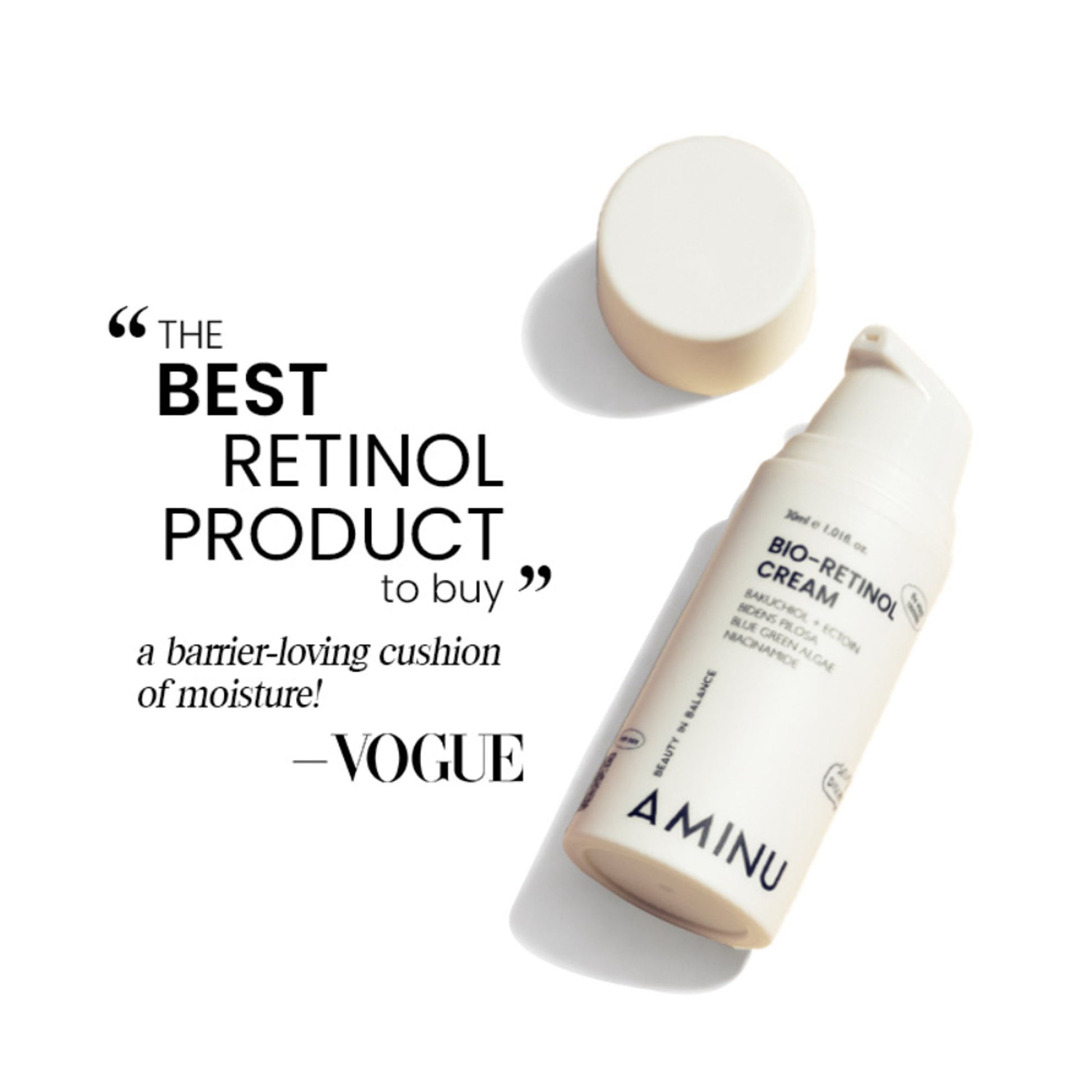 Aminu BioRetinol Cream - Collagen Boost, Barrier Repair, Anti Ageing - Bakuchiol, Plant Retinols