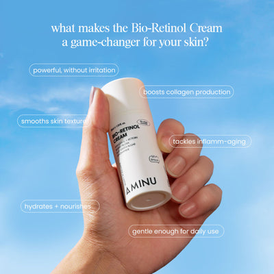 Aminu BioRetinol Cream - Collagen Boost, Barrier Repair, Anti Ageing - Bakuchiol, Plant Retinols