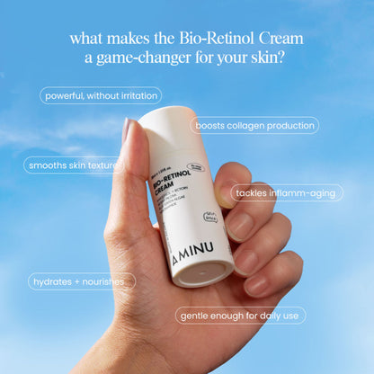 Aminu BioRetinol Cream - Collagen Boost, Barrier Repair, Anti Ageing - Bakuchiol, Plant Retinols