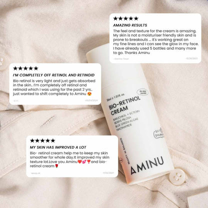 Aminu BioRetinol Cream - Collagen Boost, Barrier Repair, Anti Ageing - Bakuchiol, Plant Retinols